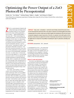 Optimizing the Power Output of a ZnO Photocell