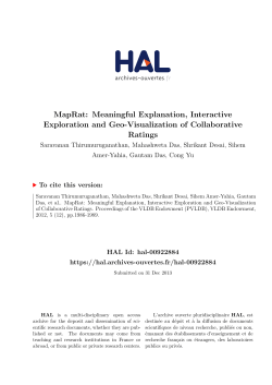 MapRat: Meaningful Explanation, Interactive Exploration - HAL