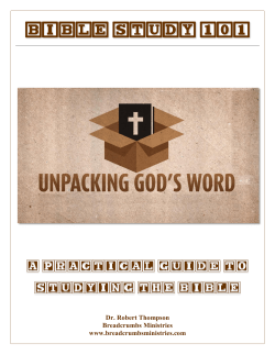 BIBLE STUDY 101 - Breadcrumbs Ministries