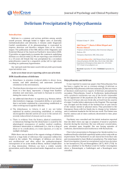 Delirium Precipitated by Polycythaemia