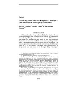 Cracking the Code: An Empirical Analysis of Consumer Bankruptcy