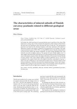 The characteristics of mineral subsoils of Finnish cut