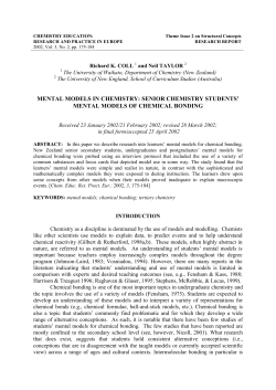 mental models in chemistry: senior chemistry students