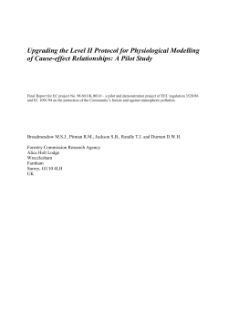 Upgrading the Level II Protocol for Physiological Modelling of Cause