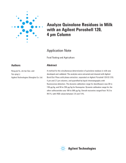 Analyze Quinolone Residues in Milk with an Agilent Poroshell 120