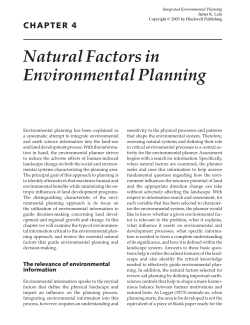 Natural Factors in Environmental Planning