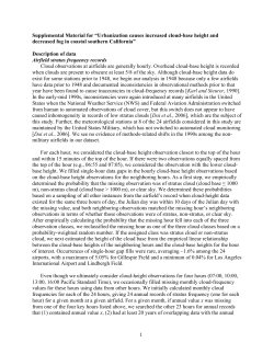 1 Supplemental Material for &ldquo;Urbanization causes increased cloud