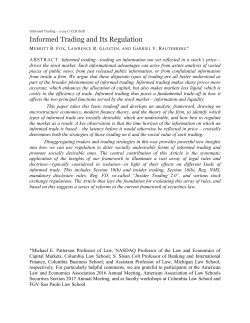 Informed Trading and Its Regulation