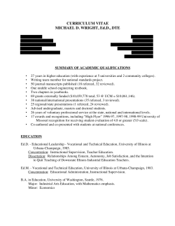 CURRICULUM VITAE MICHAEL D. WRIGHT, Ed.D., DTE