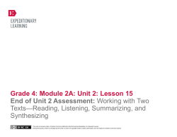 Grade 4 ELA Module 2A, Unit 2, Lesson 15
