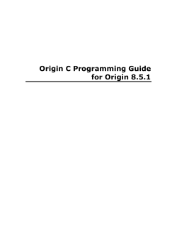 Origin C Programming Guide for Origin 8