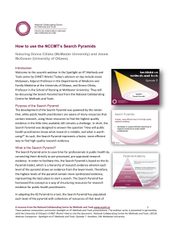 How to use the NCCMT`s Search Pyramids