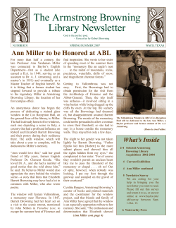 The armstrong browning Library Newsletter