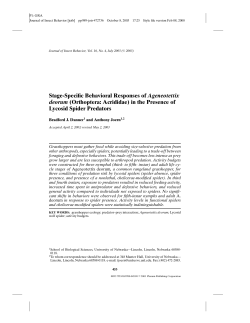 Stage-Specific Behavioral Responses of Ageneotettix deorum