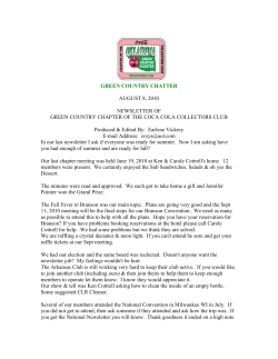 GREEN COUNTRY CHATTER AUGUST 8, 2010 NEWSLETTER OF