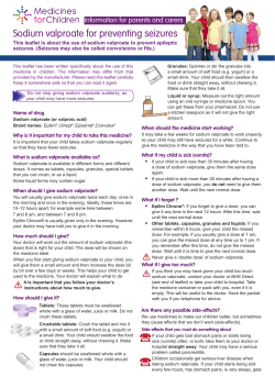 Sodium valproate for preventing seizures
