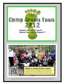 Camp Green Donator Brochure