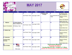 Church Calendar - Silver Spring Assembly