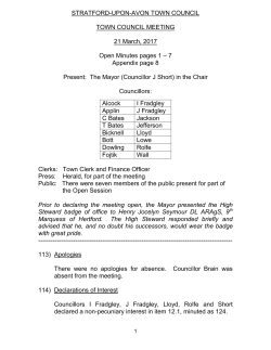 Minutes for the last Town Council meeting Town Council