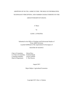 Adoption of No-till Agriculture: The Role of Information, Technology