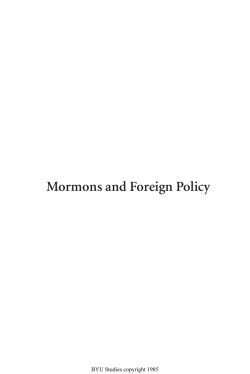 Mormons and Foreign Policy