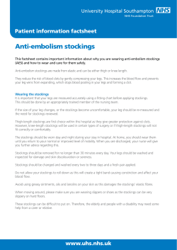 Anti-embolism stockings - patient information