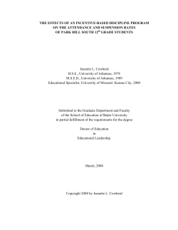 the effects of an incentive-based discipline