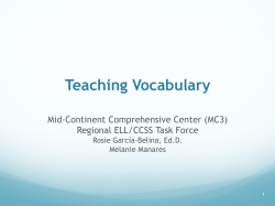 Teaching Vocabulary - South Central Comprehensive Center