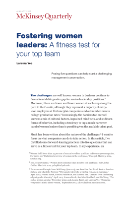Fostering women leaders - DiversityFIRST Toolkit