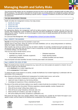 Managing Health and Safety Risks