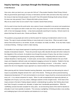 Inquiry learning &ndash; journeys through the thinking processes.