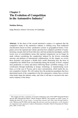 The Evolution of Competition in the Automotive Industry1