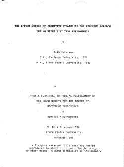 The effectiveness of cognitive strategies for reducing boredom