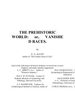 THE PREHISTORIC WORLD: or, VANISHE D - Free