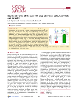 New Solid Forms of the Anti-HIV Drug Etravirine: Salts, Cocrystals