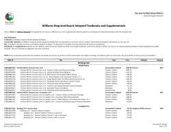 Williams Required Board Adopted Textbooks and Supplementals