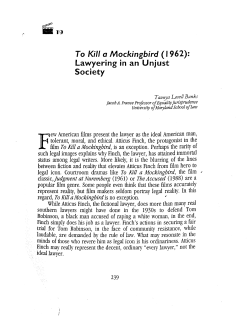 To Kill a Mockingbird (1962): Lawyering in an Unjust Society