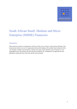 South African Small, Medium and Micro Enterprise (SMME