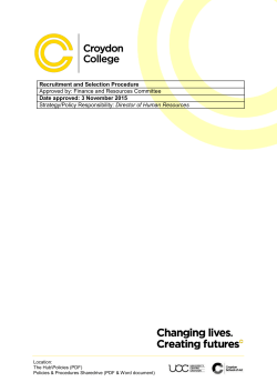 Recruitment and Selection Procedure