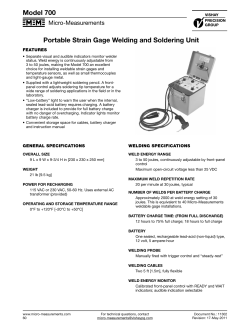 Strain Gage Welders VMM - Buy Hitec Strain Gages