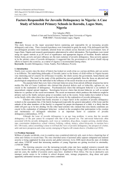 Factors Responsible for Juvenile Delinquency in Nigeria: A Case