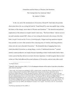Orientalism and the History of Western Anti-Semitism