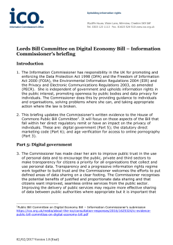 Lords Bill Committee About the ICO PDF