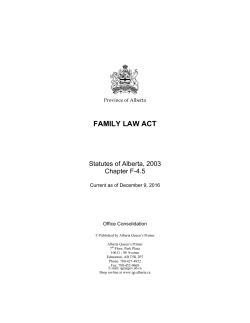 Family Law Act - Alberta Queen`s Printer