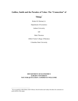 Galileo, Smith and the Paradox of Value