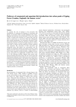 Pathways of ornamental and aquarium fish introductions into urban