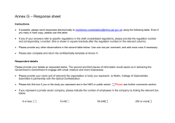 Annex G &ndash; Response sheet