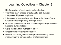 Learning Objectives – Chapter 8