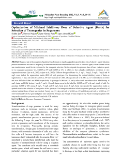 Optimization of Minimal Inhibitory Dose of Selective Agent (Basta