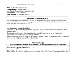 South under Reconstruction